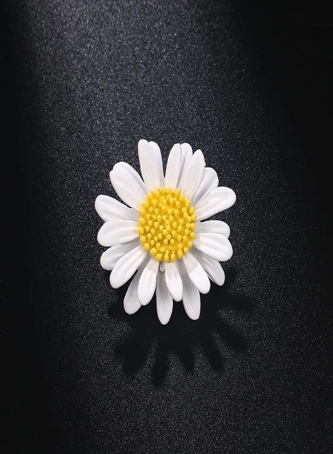 POYAMUSE Colorful Daisy Sunflower Brooch Pins - Bohemian Style Flower Lapel Pins Badge Dress Neckline Pin for Women Girls-white - Image 4